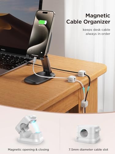 JOYROOM 9 Pack Magnetic Cable Clips, Cord Organizer Adhesive Wire Holder - Image 2