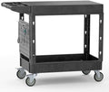 Heavy Duty Utility Service Tool Cart, 39 x 17 in, 2 Shelf Flat Top Rolling Cart with Hanging Board, 550LBS, Swivel Wheels, Ergonomic Handle for Garage, Warehouse, Office, Workshop, Auto Repair by Sturdon