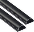 D-Line Half Round Cord Hider, Patented Cable Cover, Hide TV Wall Mount Wires, Raceway for Cords, Decorative Wire Covers, Paintable, Adhesive Cable Concealer - 2X 1.18in W x 0.59in H x 39in L - Black by D-LineUSAinc