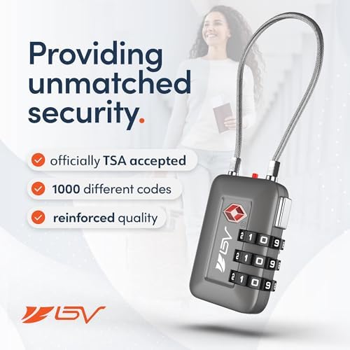 TSA Accepted Luggage Travel Lock, Set-Your-Own Combination Lock for School Gym Locker, Luggage Suitcase Baggage Locks, Filing Cabinets, Toolbox, Case (Slate Gray, 1 Pack) - Image 4