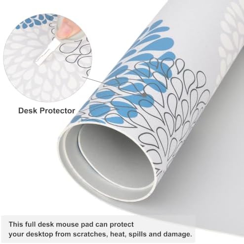 QIYI PU Leather Large Mouse Pad, Waterproof Desk Mat, 31.5" x 15.7", Dahlia - Image 4
