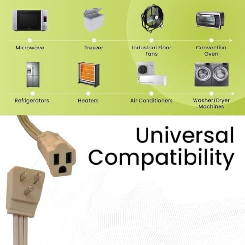 GoGreen Power Inc. (G-25603-4) 14/3 3' Appliance Extension Cord, Beige, 3ft, 4 Pack - Image 3