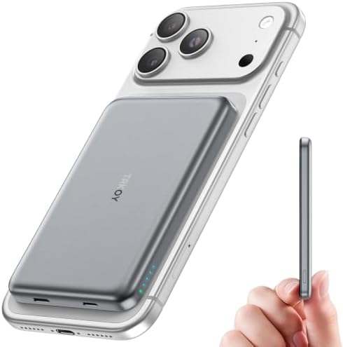 for Magsafe Portable Charger, 5000mAh Slim Wireless Magnetic Power Bank by TRKOY