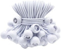ABINLIN Ball Bungee Cords 4 Inch, 50 Pcs Bungee Cords with Balls, White by ABINLIN