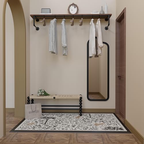 Clothes Rack 60in, Wall Mounted Garment Racks with Real Wood Shelf, Heavy Duty Hanging Clothes Rack, Multi-Purpose Hanging Rod, Space-Saving Closet Storage - Image 5