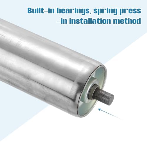MECCANIXITY Stainless Steel Conveyor Roller 3" Diameter 20" Length Gravity Transmission Replacement Part Galvanized End (Silver) - Image 4