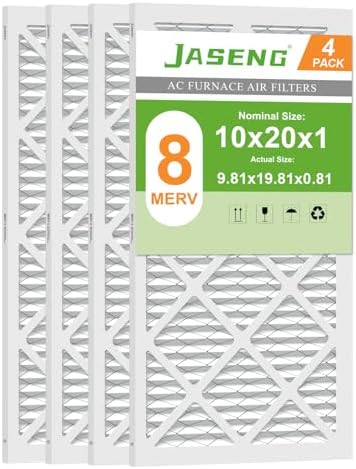 10x20x1 MERV 8 Air Filter, 4-Pack for Furnace HVAC by NewFilter
