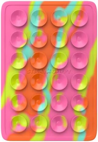 StickyGrippy Suction Phone Case Mount, Sillicon Adhesive Phone Accessory for iPhone and Android, Hands-Free Fidget Toy Mirror Shower Phone Holder, Tiktok Videos and Selfies (Rainbow) - Image 2