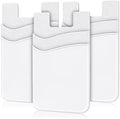 Senose Phone Wallet Stick On, Silicone White Credit Card Holder, 3 Pack by Senose