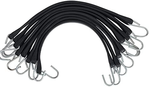 Bungee Rubber Cords Tarp 15’’-10pack with Metal Crimped S Hooks, Ideal for Securing Tarps, Cargo, Canvases, Weatherproof - Image 4