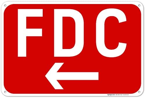 FDC Left Arrow Sign, Red Background, by SigoSigns