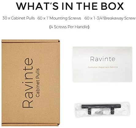 Ravinte Cabinet Handles,5" Length,3" Hole Center,Matte Black,30 Pack - Image 6