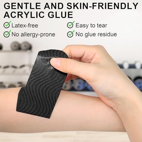 CKeep Kinesiology Tape precut Strips, 40 Count Elastic k Tape, Black - Image 3