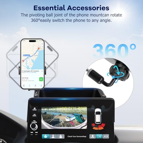 Car Phone Holder Fit for Honda CR-V HR-V 2023 2024 2025 2026 w/Dash Tray Storge Box Organizer-Cell Phone Mount for CRV HRV Accessories 7/9 inch Touch Screen 360 Degree Rotation - Image 6