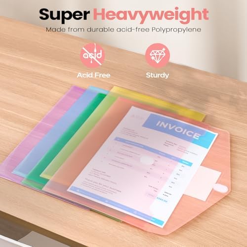 Sooez 36 Packs Plastic Envelopes Plastic File Folders, Document Organizer - Image 7