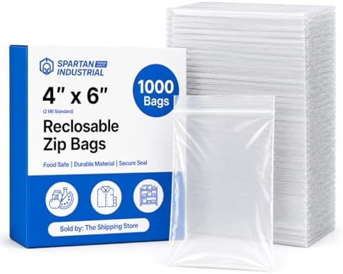 4” X 6” (1000 Count) 2 Mil Clear Reclosable Zip Plastic Poly Bags by SpartanIndustrial