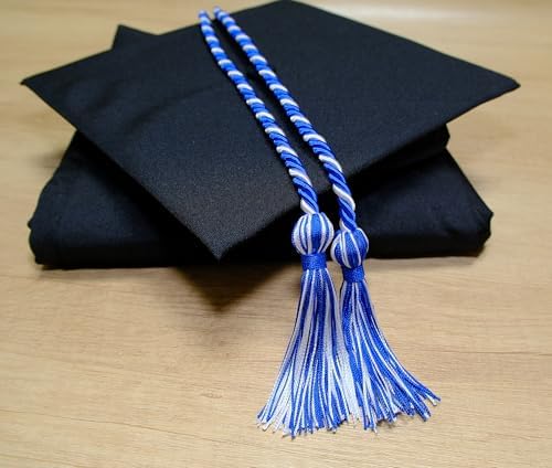 Graduation Honor Cords, 68" Long (Royal Blue/White) - Image 2