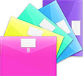 Sooez 5 Pack File Folders, Clear Poly Envelopes Plastic Folders A4 Pouch by Sooez