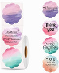 2''2'' Flower Thermal Sticker Labels, 500 Self-Adhesive Direct Thermal Labels/1 Roll, Multi-Purpose for DIY Logo Design, Name Tag, QR Code, Nebula by Joatuxul