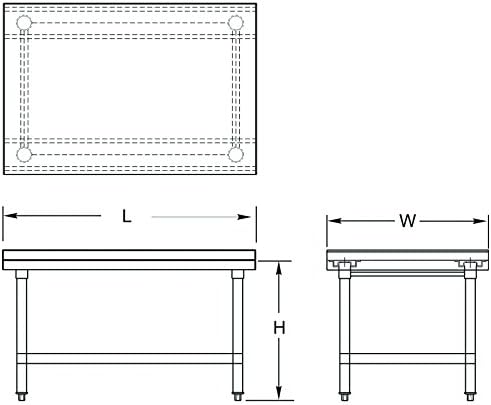 ACE Economy Equipment Stand with Galvanized Top, Undershelf, Legs & Adjustable Bullet Feet. (ETL Certified) Size:30" W x 36-1/2"L x 24" H Model#ES-E3036 - Image 2