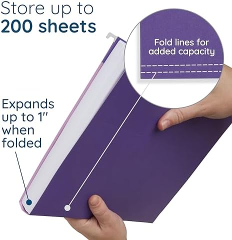 Blue Summit Supplies 25 Hanging File Folders, Letter Size, Jewel Tones - Image 4