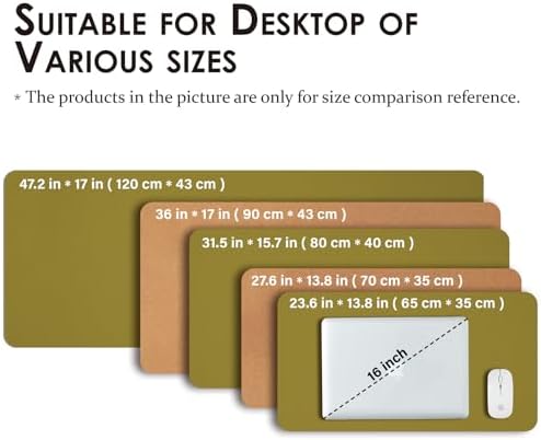 Cork Desk Mat - Dual-Sided Desk Pad for Office and Home - Desk Organization and Accessories - Ideal for Large Mouse Pad and Desk Mats on Top of Desks(Olive Green,36"x 17") - Image 5