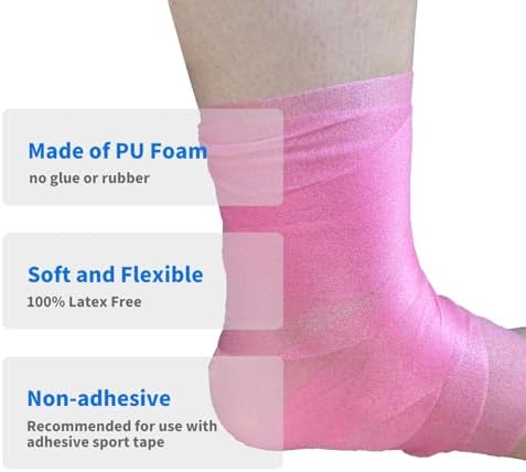 ADMITRY Pre Wrap Tape Athletic,3 Rolls X 22 Yards Pink Prewrap - Image 3