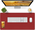 Bloss Red Desk Mat, Leather Desk Matt for Desktop, Waterproof Large Desk Pad, Keyboard Mat, Computer Mat for Office/Home/Decor(31.5 x 15.7 Inches) by Bloss