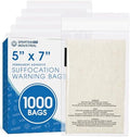 5” X 7” (1000 Count) Self Seal Clear Poly Bags with Suffocation Warning by SpartanIndustrial