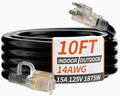 PlugSaf 14/3 Gauge 10 FT Extension Cord Outdoor, Heavy Duty Extension Cord by PlugSaf