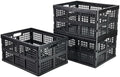 Aebeky 3-Pack Plastic Collapsible Storage Crates-30L,Foldable Plastic Crates for Storage (Black) by Aebeky