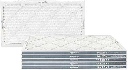 Amazon Basics 14x25x1 Air Filter, MERV 11 AC Furnace Filters, Allergen Control , Removes Dust and Lint, Electrostatic, 6-Pack (Actual Size: 13.75" x 24.75" x 0.75") by AmazonBasics