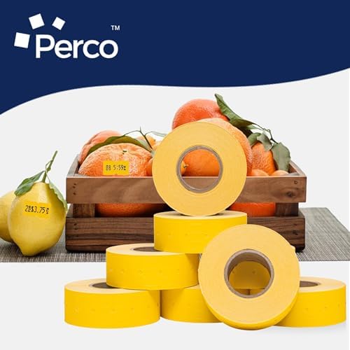 Perco 1 Line Price and Date Guns Yellow Labels - 240 Rolls, 30 Sleeves - Image 6