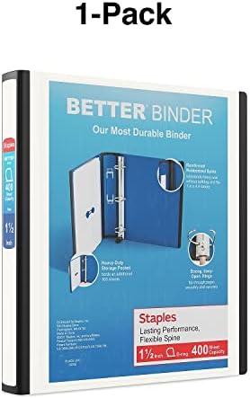 Staples Heavy-Duty 1.5-Inch D-Ring Binder with Pockets & Spine Label - Image 7