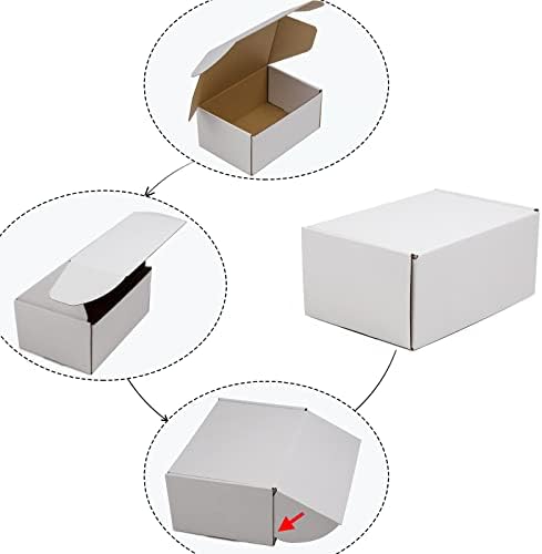 9x6x4 Inches Shipping Boxes Pack of 25, White Corrugated Cardboard Boxes for Small Bussiness - Image 4