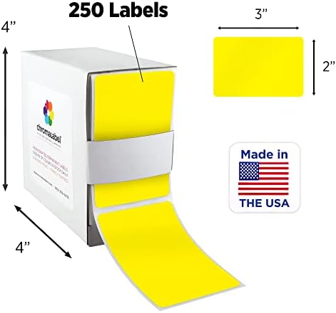 ChromaLabel Yellow Rectangle Labels, 2 x 3 Inch, 250/Box - Image 2