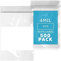 4" x 6" Zip Bags, 500 Pack, 4 Mil Heavy Duty, Write with White Block, GPI by GPI