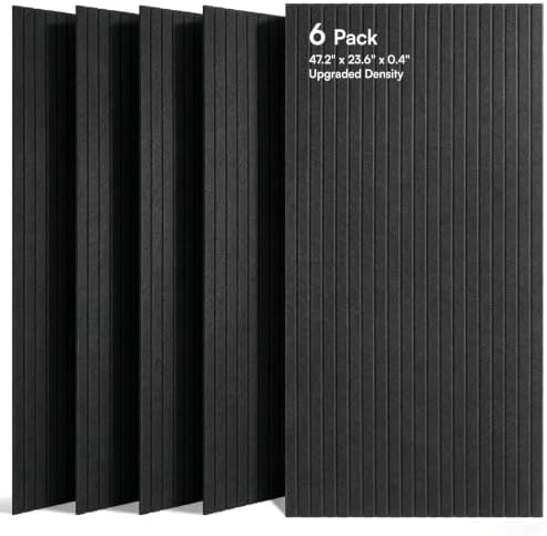 SODOCT 6 Pack Large Acoustic Panels, 47.2" X 23.6" X 0.4" Sound Proof Panels for Walls, High Density Sound Absorbing Panels for Home Studio & Office, Black by SODOCT