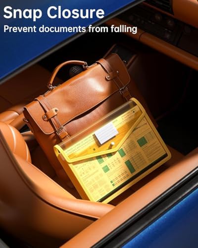 Plastic Expanding File Folder, Transparent Envelopes with Snap Closure - Image 3