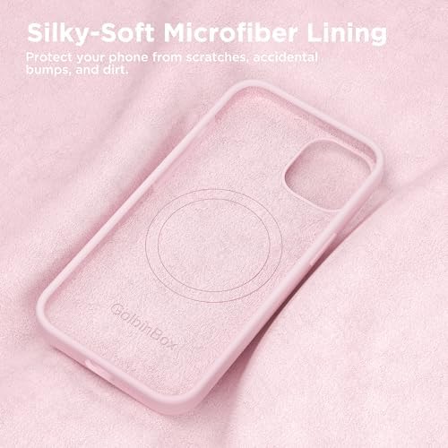 GolbinBox Magnetic for iPhone 13/14 Case, Silicone Cover, Chalk Pink - Image 6
