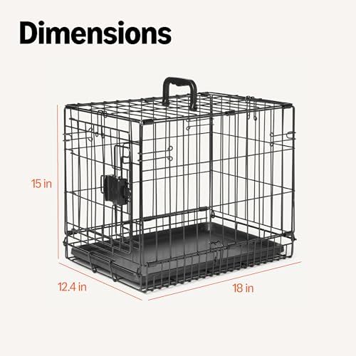 Amazon Basics Durable, Foldable Metal Wire Dog Crate with Tray, Single Door, 18 x 12.4 x 15 in, Black - Image 5