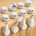 Rocoren 12 Pack Magnetic Cable Clips,360° Rotating Cord Organizer Holder by Rocoren