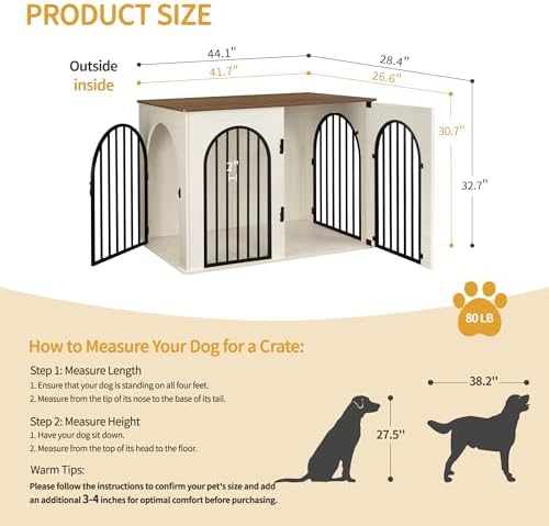 Hzuaneri 44.1'' Dog Crate Furniture,Dog Kennel Indoor for Medium/Large Dogs - Image 2