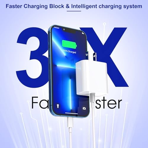 3Pack Extra Long 10FT iPhone Fast Charger,iPhone Charger Fast Charging Quick 10Foot USB C to Lightning Cable Cord Type C Fast Charging Block Wall Charger for iPhone 14/14 Pro/13/12 Mini/11/XS/X/iPad - Image 2