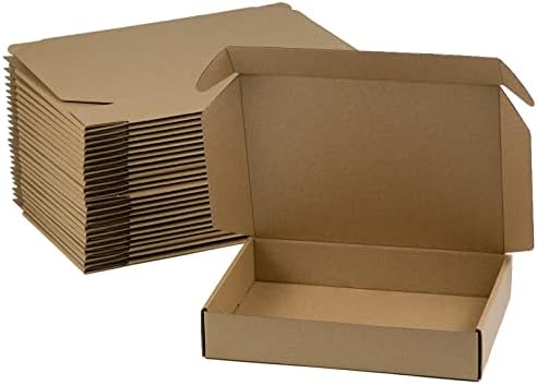 11x8x2 Inches Shipping Boxes Pack of 25, Brown Corrugated Cardboard Boxes for Small Bussiness by Sodissa