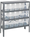 Quantum Storage Systems 1839-SB804CL Solid Heavy Duty 4 Shelves 15 STORE-MAX Clear Bins 39" H x 36" W x 18" D by QuantumStorageSystems