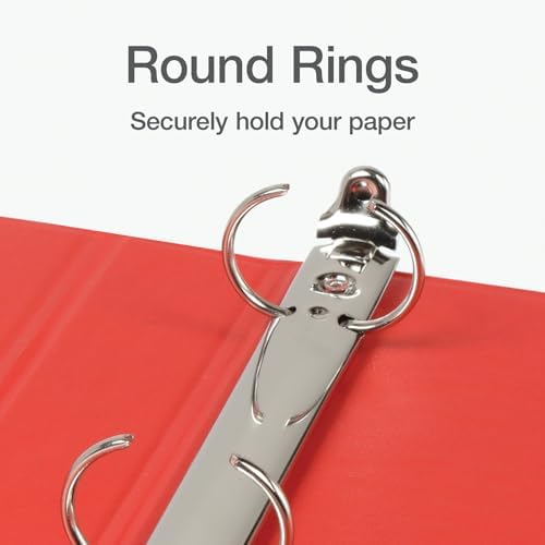 Oxford 1 Inch Binder, Durable 3 Ring 1 Inch with View Cover, XtraLife Hinge, Non-Stick PVC-Free, Red, 225-Sheet Capacity, Single Binder (1017671) - Image 4