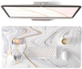 QiyI PU Leather Large Mouse Pad, Office Decor, 31.5" x 15.7", Grey Striped by QIYI