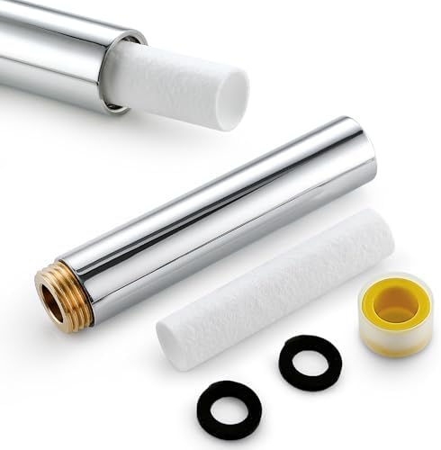 4" Showerhead Extension Arm w/PP Filter Cartridge, 4 Inch 304 Stainless Steel Chrome Shower Arm Extender, Traps Sediment & Rust, Prevents Clogging, Extends Showerhead Life in Hard Water Area by TRIPHIL