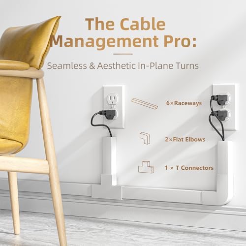 Delamu Cord Hider Wall, 85in Cord Covers for 3-4 Wires on Wall, Cable Hider Wire Hiders Wire Covers for TV Cords on Wall, Easy Mount Cable Cover Management Kit to Hide TV Wires, W1.18 H0.67in, White - Image 3
